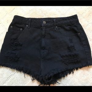 BDG Black Ripped Jean Shorts- High Rise Cheeky